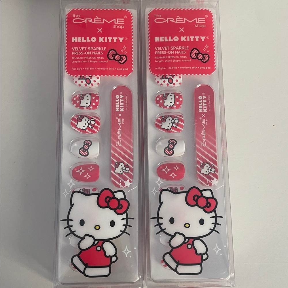 ❤️NEW!!!❤️ Hello Kitty Velvet Sparkle Press-On Nails. Set of 24.